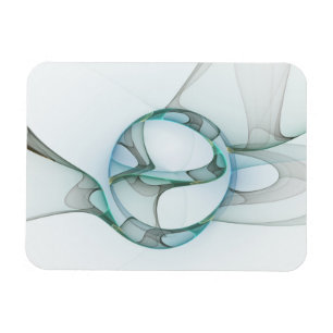 Magnet Flexible Art fractal abstrait moderne bleu turquoise gris