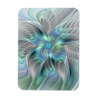 Art fractal fantaisie papillon bleu vert abstrait