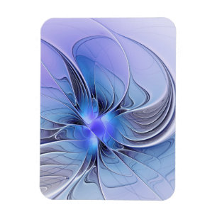 Magnet Flexible Art fractal moderne abstrait bleu lavande