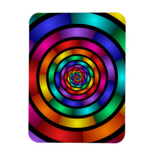 Magnet Flexible Art fractal moderne coloré et rond