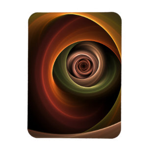 Magnet Flexible Art fractal moderne couleurs chaudes Abstrait Spir