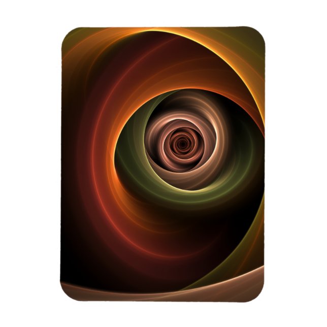 Magnet Flexible Art fractal moderne couleurs chaudes Abstrait Spir (Vertical)