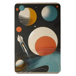 Magnet Flexible Art galactique de l'ère spatiale du milieu du sièc