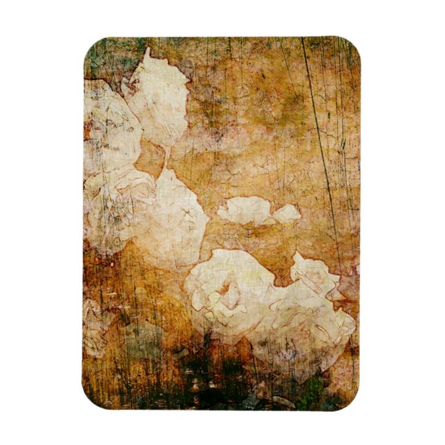 Magnet Flexible art grunge floral vintan background (Vertical)