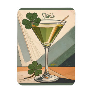 Magnet Flexible Art milieu du siècle moderne Shamrock Martini Slái