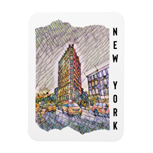 Magnet Flexible Art Mosaïque esthétique de New York (Vertical)