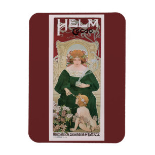Magnet Flexible Art Nouveau vintage Helm Cacao par Privat Livemont