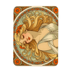 Magnet Flexible Art nouveau vintage illustration : blonde woman