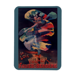 Magnet Flexible Art Nouveau vintage, Loie Fuller au Folies Bergere