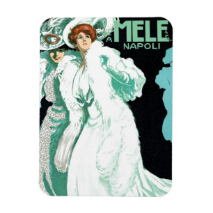 Magnet Flexible Art Nouveau vintage, mode italienne, femmes élégan