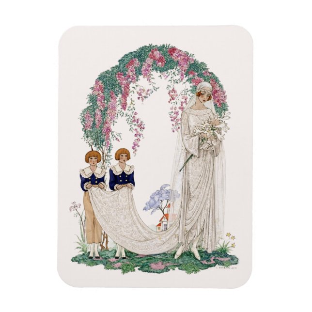 Magnet Flexible Art Nouveau Wedding Illustration – Vintage Bridal  (Vertical)
