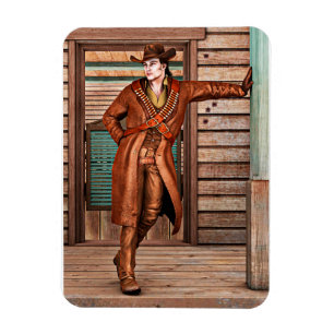 Magnet Flexible Art occidental vintage de cow-boy de frontière rus