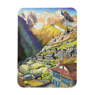 Magnet Flexible Art oriental frais de montagne du Thibet de Bazar