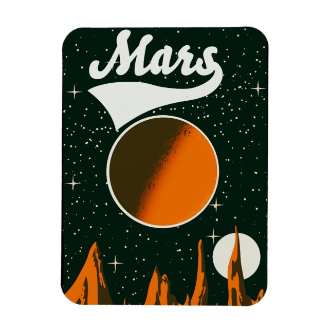 Magnet Flexible Art spatial vintage de Mars (Vertical)