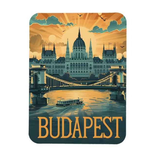 Magnet Flexible Art Vintage de Budapest (Vertical)
