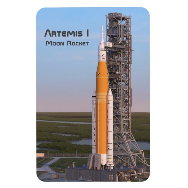Magnet Flexible Artemis One Moon Rocket on Pad (Vertical)