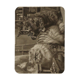 Magnet Flexible Artiste de tatouage de chat sépia vintage – Victor