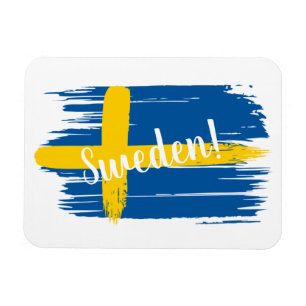 Magnet Flexible Artistic Brushstroke Sweden Flag