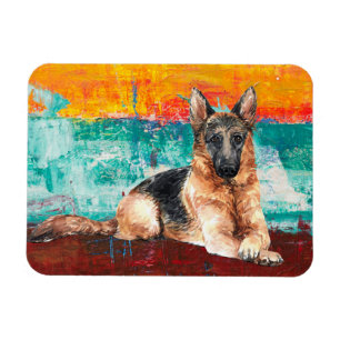 Magnet Flexible Artistic German Shepherd Abstract