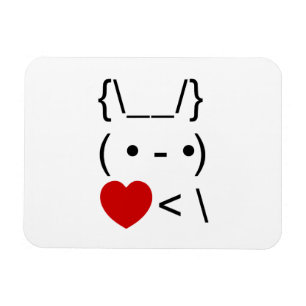 Magnet Flexible ASCII Texte Art Lapin Lapin Reprendre le coeur