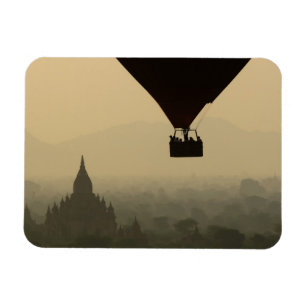 Magnet Flexible Asie, Myanmar, Bagan, ballon au-dessus des temples