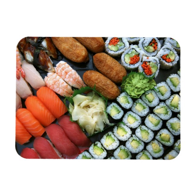 Magnet Flexible Assortiment de sushis japonais favoris (Horizontal)