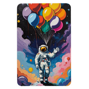 Magnet Flexible Astronaut avec ballons colorés dans l'espace
