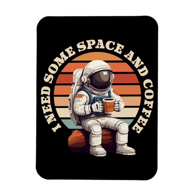 Magnet Flexible Astronaute buvant du café (Vertical)