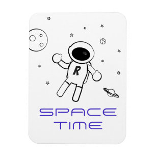 Magnet Flexible Astronaute dans l'espace - Dessin en noir et blanc