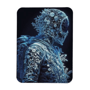 Magnet Flexible Astronaute floral givré