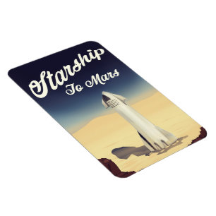 Magnet Flexible Astronef pour Mars voyage spatial de style vintage