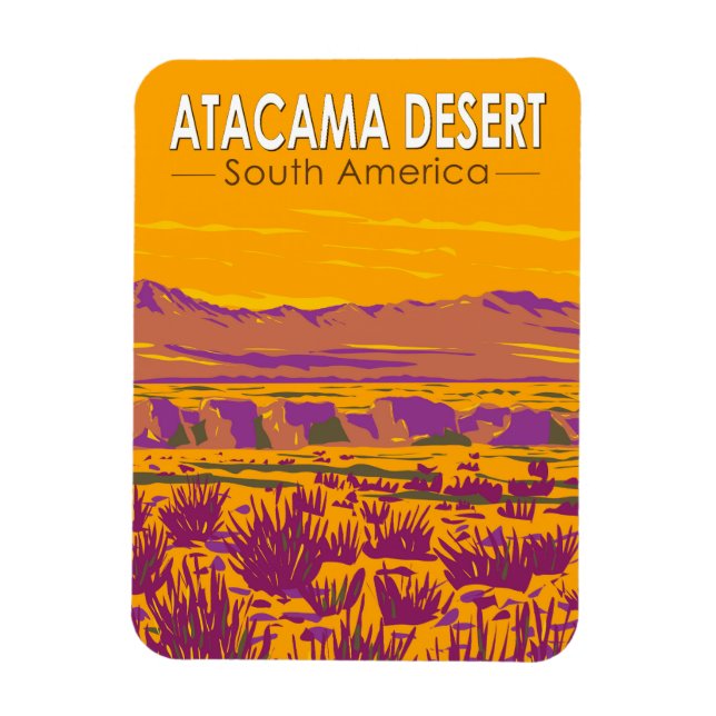 Magnet Flexible Atacama Desert Sunset Amérique du Sud Voyage Vinta (Vertical)