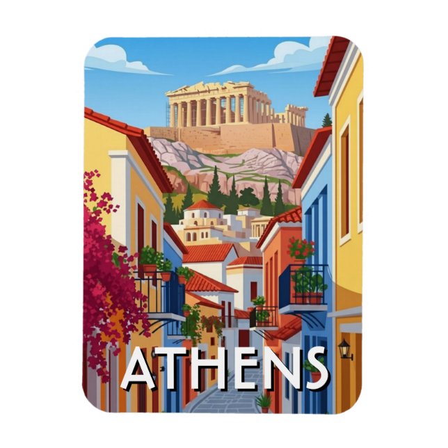 Magnet Flexible Athènes Grèce Plaka Voyage (Vertical)