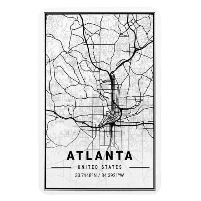 Magnet Flexible Atlanta Georgia USA City Travel City Plan (Vertical)