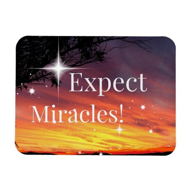 Magnet Flexible Attendez-vous à Miracles Sparkle Sunset Get Well B (Horizontal)