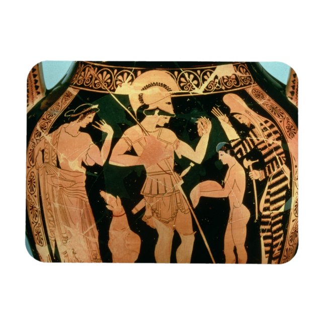 Magnet Flexible Attic Red vase depicting a soldier taking p (Horizontal)