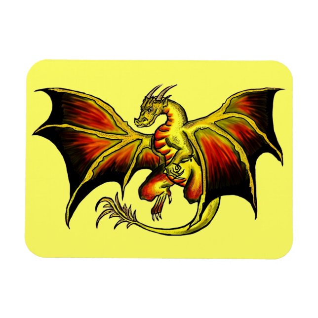 Magnet Flexible Attitude artistique rectangle magnétique de dragon (Horizontal)