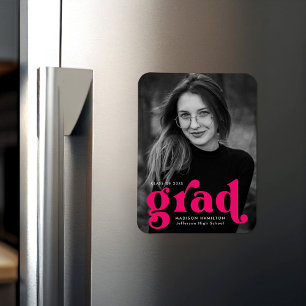 Magnet Flexible Audacieuse Typographie Fuchsia Diplôme photo