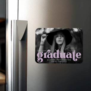 Magnet Flexible Audacieuse Typographie Lilac Purple Photo Graduati