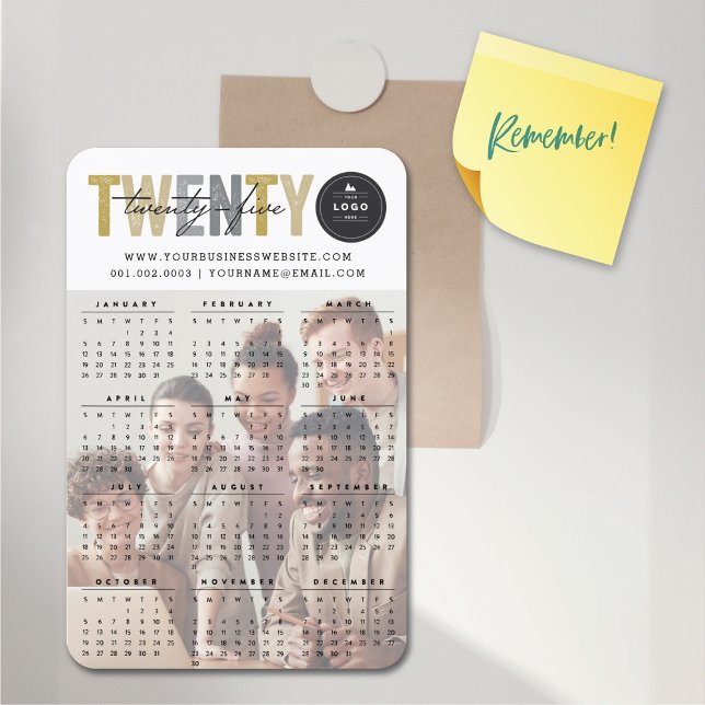 Magnet Flexible Audacieux Mix Typographie 2025 Calendrier moderne  (Bold Mix Typography 2025 Modern Calendar Photo Flexible Magnet @ fat_fa_tin)