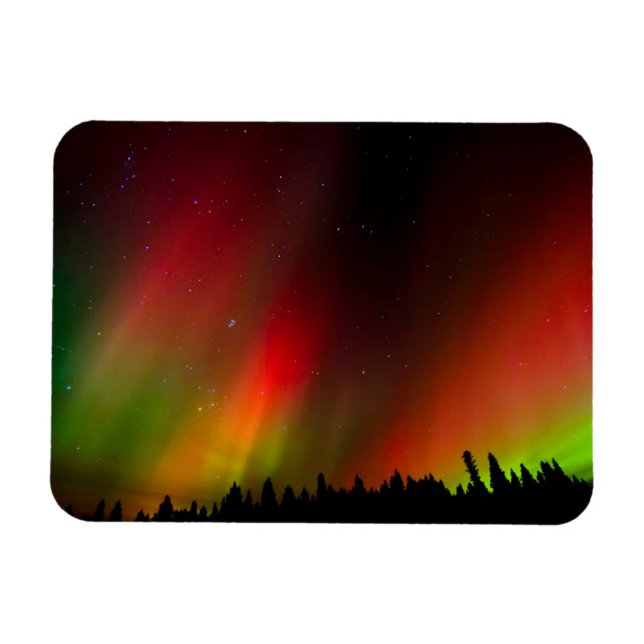 Magnet Flexible Aurore boréale et arbres (Horizontal)