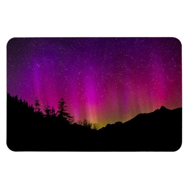 Magnet Flexible aurores boréales Aurora Borealis étoile ciel (Horizontal)