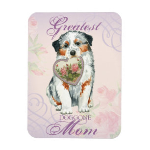 Magnet Flexible Aussie Heart Mom