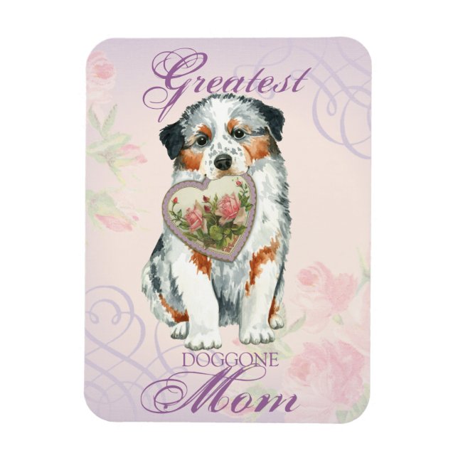 Magnet Flexible Aussie Heart Mom (Vertical)