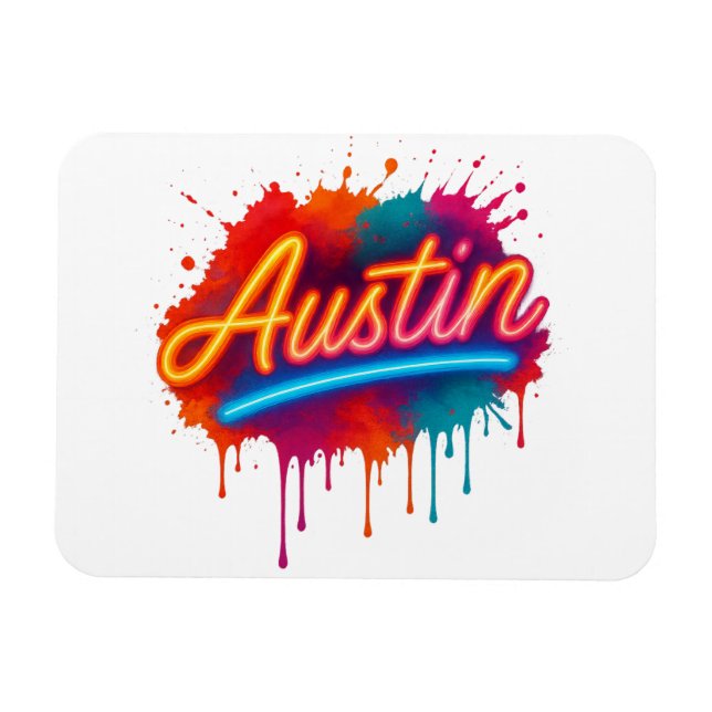 Magnet Flexible Austin Neon Street Art & Poster Design (Horizontal)