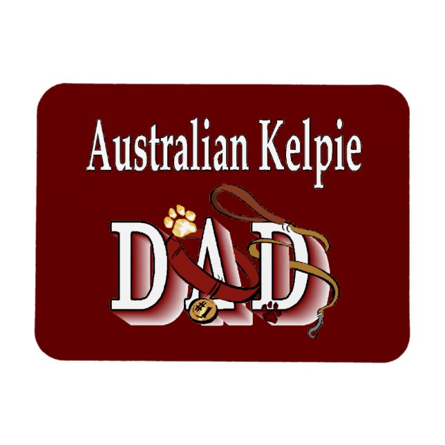 Magnet Flexible Australian Kelpie Papa (Horizontal)