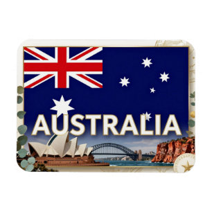 Magnet Flexible AUSTRALIE Identité Nationale Moderne