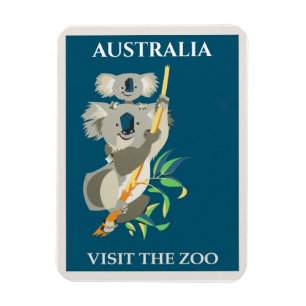 Magnet Flexible Australie Koala Ours Poster du Vintage voyage