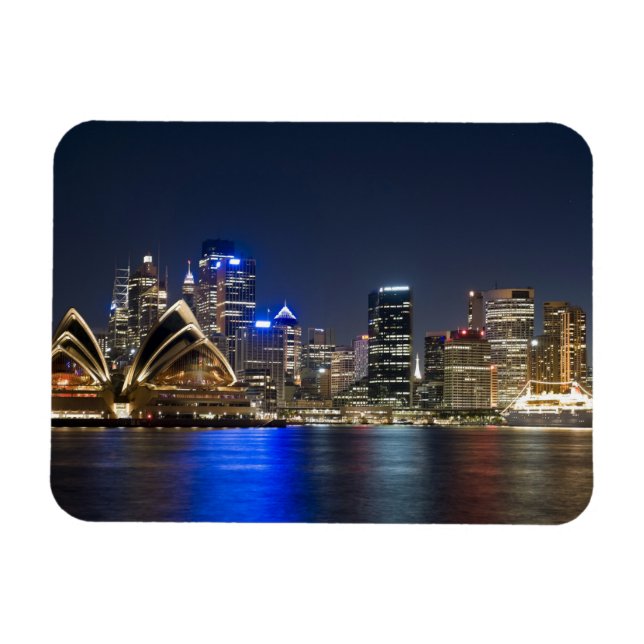 Magnet Flexible Australie, Sydney. Skyline avec l'Opéra vu (Horizontal)