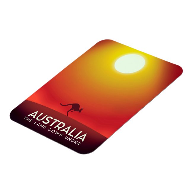 Magnet Flexible Australie "The land down under" tirage de vacances (Côté Gauche)